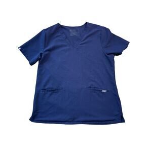 FIGS CASMA 2 pocket Scrubs Top; Technical Collection; Size L; Navy Blue